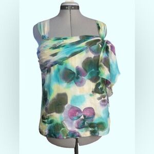 Ann Taylor Loft, Watercolor Strappy Top, Sz med